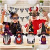 Andere feestelijke feestartikelen Halloween Party Supplies Cartoon -poppen dragen een hoed met het patroon van bat pompoensterren en maanfest DHWQP