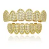 Grillz Dental Grills Hip Hop Grillz FL Diamonds Dental Grills Real Gold Plated Fashion Cool Rappers Body Jewelry Drop Delivery DHWBT