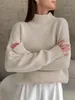 Suéteres de mulheres suéter básico de grande tamanho para mulheres Pullovers de gola alta de gola alta