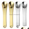 Other Hand Tools Est Gold/Sier Other Hand Tools Zinc Alloy Spoon Spice Powder Shovel Portable Scoop For Dab Snuff Snorter Sniffer Sm Dhkcq
