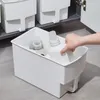 Förvaringsflaskor japansk skåplåda med handtag stora kapacitet sundries arrangör sparar rymd kosmetisk container wwo66