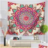 Tapisseries Tenture murale Tapisserie Carte d'éléphant Imprimer Serviette de plage Châle Bohème Mandala Tapis de yoga Nappe Polyester Tapisseries Hom Dhwpo