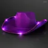 Berets Fashion Vintage Cowboy Hat Large Brim Hats Fedora Felt Jazz Accessory With LED Light