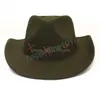 Szerokie brzegi czapki wiadra czapki moda kobiety cowgirl czapka ręcznie robiona Roll Up Brim Western Cowboy Hat for Men Gentleman Sombrero Hombre Ja Dh1ay