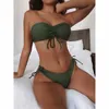 Bras Sets 2021 Sexy Women Swimsuit Swimwear Female Bandeau Bandage High Waist Bikini Brazilian Thong Bikini set Bathing Suit Women T221206