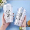 Mugs Mugs 20Oz Milk Coffee Cup With Dome Lid Double Layer Plastic St Reusable Clear Fruit Inventory Wholesale Drop Delivery Home Gar Dhywf