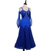 Stage Wear Sexy Customized Ballroom Dance Competition Dresses Waltz Dress Standard With Lantern Sleeve Big Hem