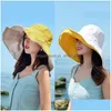 Wide Brim Hats Bucket Hats Doublesided Sun Hat Summer Foldabl For Women Outdoor Sunsn Cotton Fishing Hunting Cap Antiuv Wide Brim Dhftq