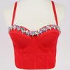 NEUERforming BH Kurzstil exponierten Nabel sexy springende BH helle Diamantnagelperle Solid Body Sling Weibchen