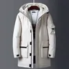 Mens Down Parkas Winter Jackets Men White Duck Warm Hooded Long Autumn Casual Top Parka Male Black Fluffy Coat Beige Yellow 221207