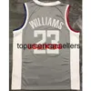 bordado 5 estilos 23 WILLIAMS camiseta de baloncesto gris Hombres personalizados mujeres jóvenes agregar cualquier número nombre XS-5XL 6XL Chaleco