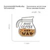 Broches koffie pot email naald pacifisme broche maak koffie noch oorlogskleding rapzak pin badge sieraden geschenken voor vrienden