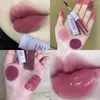 Lip Gloss 2 em 1 espelho Matte Lipstick Conjunto de uva roxo Sexy Mulheres Tir