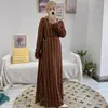 Ethnic Clothing Autumn Dubai Elegant Cardigan Open Abaya Long Muslim Dress Women Islamic Caftan Solid Color Robe Kimono