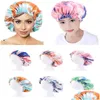 Bonnet / Casquettes De Tête De Mort Maman Et Moi Bonnet En Satin Réglable Double Couche Bonnet De Sommeil Parents Enfants Cravate Teinté Turban Cheveux Er Chapeau De Nuit 2836Cm Dhnqr