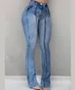 Frauen Jeans Hohe Taille Flare Für Frauen Mode Dünne Hebe Butt Elastische Denim Lange Hosen S 2XL Global Drop 221206