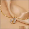 Pendant Necklaces Fashion Pendant Necklace For Women Plated Gold Titanium Steel Shell Peacock Star Zircon Necklaces Wedding Jewelry Dhmli