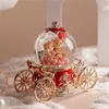 Objets décoratifs Figurines Noël neige rêve couple calèche boule de cristal boîte à musique fille mariage anniversaire cadeau scène intérieure rotation 221206