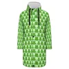 Men's Trench Coats Cute Green Frog Autumn Casual Jackets Animal Print Aesthetic Windproof Man Printed Outdoor Windbreakers Birthday Gift