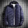 Herren Daunenparkas Frühling Winter Steppmäntel 90 % weiße Ente Ultraleichte, verstaubare Jacke Herren Koreanische Mode Puffermantel 221207