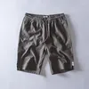 Men's Shorts 2022 Mens Linen Short Pants Solid Elastic Waist Drawstring Loose Trousers Homme Bermuda Trouser Beach Cloth