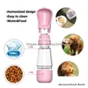 Dog Bowls Feeders Portable Pet Outdoor Water Bottle Feeder Large Capacity Dog Cat Travel Feeding Food Drinking Waters Inventory Wh Dhdvu