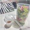 Sonstiges Trinkgeschirr Trinkgeschirr 1L leichtes Salatbecher-Set Gesund bleiben Leichtgewichte als Box mit Gabel Saucenbecher Flasche Salate Mittagessen Pic Dhahf