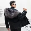 Real Fur Jackets Mens Fur Parkas Winter Denim Coat and Jacket Hoodies Warm Thick Outerwear Streetwear Windproof Topps Stor storlek XXXXL