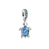 Charms Été 925 Sier Ocean Waves Poisson Verre Bleu Tortue De Mer Dangle Charm Bracelet Étoile De Mer Boucles D'oreilles Rose Bague Collier En Cuir Dro Dhxtb