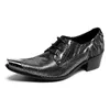 Zapatos Black Wedding Party Real Leather Social Man Dress Business Brogue Brogue Formal Lace Up Men Oxford Chaussures