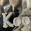 Nom personnalisé pendentif colliers pour hommes femmes glacé 26 lettres pendentifs hip hop bling cz lettre collier bijoux cadeau