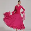 Scenkläder smidig balsal dansstandard vals klänning kvinnor rävklänningar för dans tangodräkt spanska flamenco