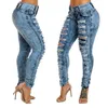 Mulheres Jean S Sexy High Waist Lápis Casual Blue Ripped calça jeans Lady Long Skinny Slim Vintage Streetwear Jeans 221206