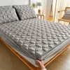 Mattress Pad Bedding Сплошная цветная стеганая крышка сгущать одиночную королевский король мягкий плюшевый листовый чехол Topper 221207