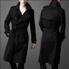 British Trend Trench Coat Long Windbreaker Europe Version Slim Fit Spring Autumn Casual Coat Double Breasted Business Men mode