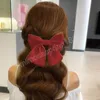 Women Fashion Hairgrips Big Bow Hairpin Cute Red Barrette Pink Hair Clip Girls Oversize Solid color Bows Hair Accessories