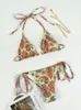 Bh Sets Sexy Bikini Micro Thongs Badpak Vrouwen Badpak Ringen Biquini Bandage Beachwear Print Badmode Sexy Bikini Sets Met Ketting T221206