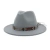 Chapeaux à large bord Chapeaux seau Vintage Classique à large bord Feutre de laine Fedora Hommes Femme Panama Chapeau Loisirs Jazz Chapeau formel Trilby Leat Dhcks