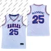 Maglie da basket 2020 New Kansas Jayhawks College Basketball Jersey NCAA 25 Danny Manning White All Stitched and Embroidery Men Youth Size