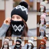 Boinas femininas térmicas tricô chapéu de chapéu de lenço de inverno