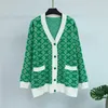 Women's Knits Tees Women V-neck Checkered Print Knitted Cardigan Fashion Female Buttons Casual Long Sleeve Sweater With Pocket Autumn 221206