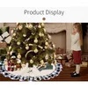 クリスマスの装飾クリスマスツリースカート格子縞の底部エプロン直径120cm刺繍ベースカバーウェディングルームモールレッドアンドブラック