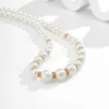 Big Pearl Beads Chain Chaker Short Charkles