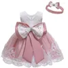 Girl Dresses Baby Dress Lace Big Bow Tutu Girls First Years Birthday Flower Party Toddler Princess Born Infant Vestidos