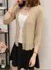 Kadın Örgü Tees Moda İlkbahar ve Yaz Stili Saf Renk Buz Silk Hırgalı Kısa Klima Örgü Palto PZ301 221206
