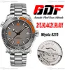 GDF Planet Miyota 8215 Mens Automático Assista a moldura de cerâmica laranja com dial de aço de aço inoxidável em escala de mergulho líquido Metmetal 215.90.44.21.99.001 PureTime A1