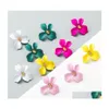 Orecchini a bottone personalizzati con fiore color caramella Orecchini a forma di fiore di moda piccoli per le donne Ragazze Gioielli in stile coreano 99 G2 Consegna a goccia Dh7Gt