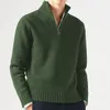 Men s Sweaters Cashmere Zipper Basic Winter Fleece Thicker Half Turtleneck Warm Pullover Quality Male Slim 221206