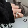 Cluster Rings 2022 Creative U-shaped Gold Color Pearl Open For Womans Korean Fashion Jewelry Wedding Girl's Sexy Finger Accessories