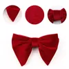 Bow Ties 2022 Fashion Velvet Big Bowties For Women Men Grom Wedding Tie Necktie Soft Solid Color Gravatas Slim Black Cravat